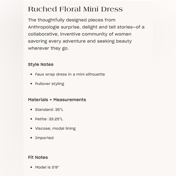 Anthropologie Ruched Floral Mini Dress - Picture 13 of 13